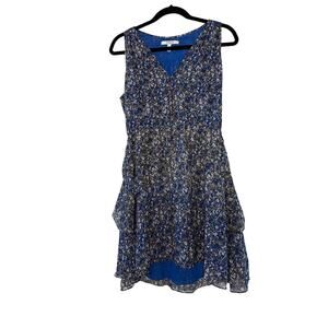 Derek Lam 10 Crosby Blue Floral Tiered Sleeveless Dress Sz 6
